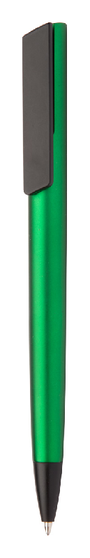 Stylo à bille en plastique - finition métallique - encre bleue - couleur verte - 10g_0