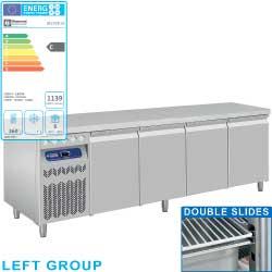 Table frigorifique ventilée 4 portes GN 1/1 - groupe à gauche DT224/ELGX - inox AISI 304/441_0