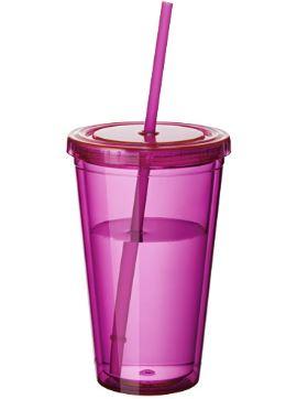 Timbale et paille Cyclone 450ml - double paroi isolante - acrylique sans bisphénol A_0