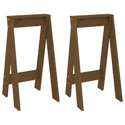 VidaXL Tabourets Lot De 2 Marron Miel 40x40x75 Cm Bois Massif De Pin - 823672_0