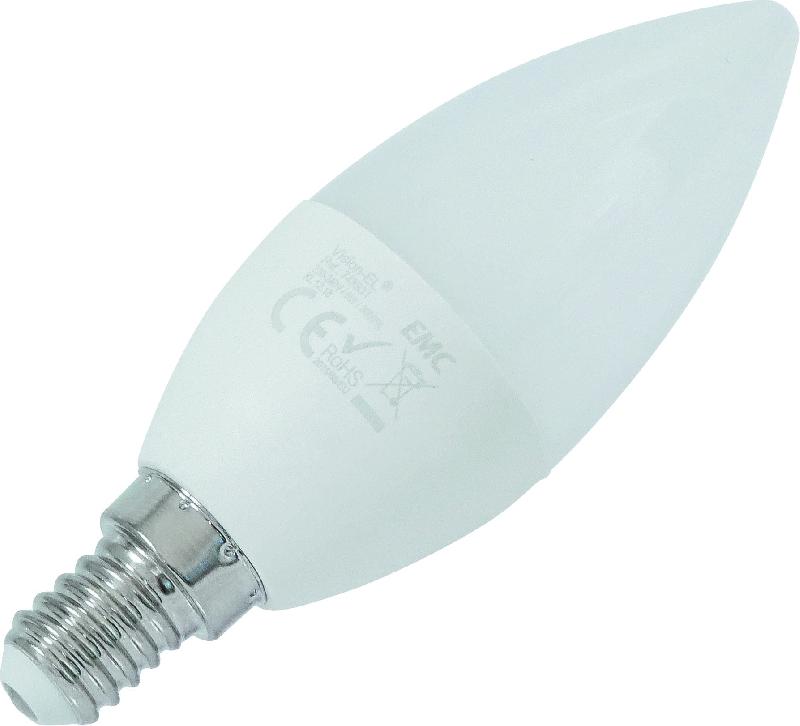 VISION-EL - Ampoule flamme LED E14 6W 520 lumens 3000K - Blanc froid - Lot de 3 pièces - Réf. 02089_0