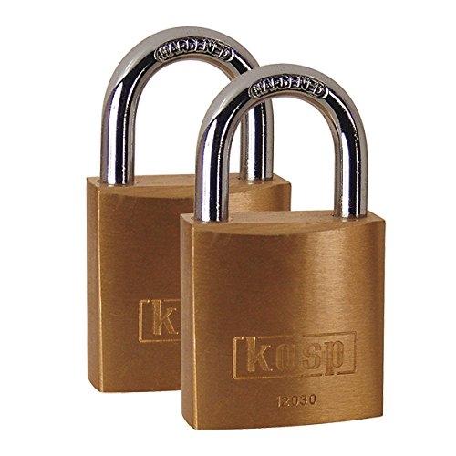 KASP K12030D2 - Série 120 - Lot de 2 cadenas à clé 30 mm - Corps en laiton et anse en acier trempé_0