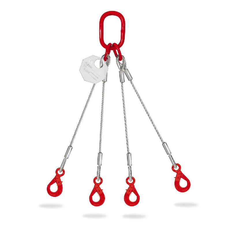 Élingue câble 4 brins diamètre 12 - avec crochet automatique ECGA41201_0