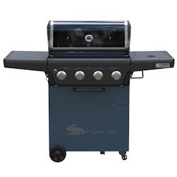Barbecue à gaz 18,7KW - 4 brûleurs + 1 latéral - Sahara X450 - Noir - Pour 10 personnes - Couvercle transparent et grille de réchauffage_0
