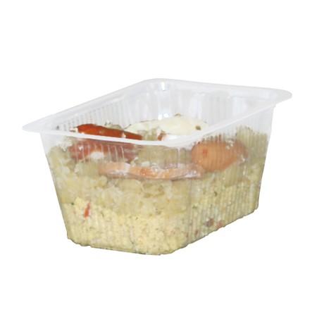 Barquette charcutière translucide - Caissipack - Polystyrène - 143x111x49 mm - 500 g - fond cannelé - carton de 1500 unités_0