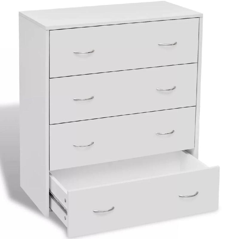 Buffet bahut - meuble de rangement blanc avec 4 tiroirs coulissants - 71 cm - 4402003_0
