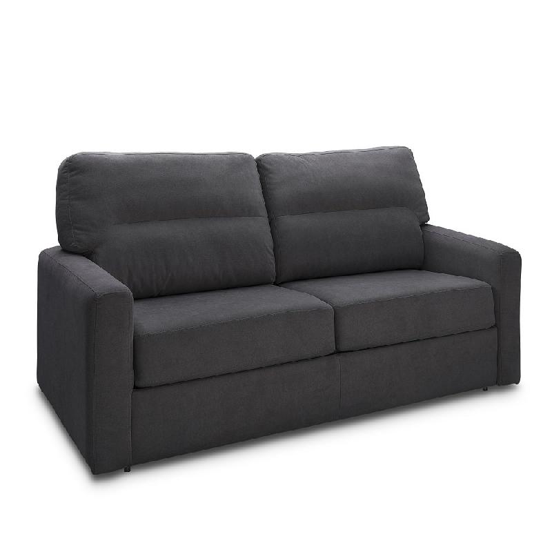 Canapé convertible express Toulouse - 140 cm - Matelas 16 cm - Tissu tweed gris graphite - Fabrication artisanale italienne_0