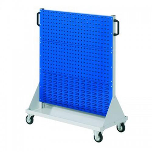 Chariot de stockage RasterMobil® H1230 x L1000 x P500mm - 2 panneaux perforés et 4 panneaux à fente - Stable et ergonomique_0