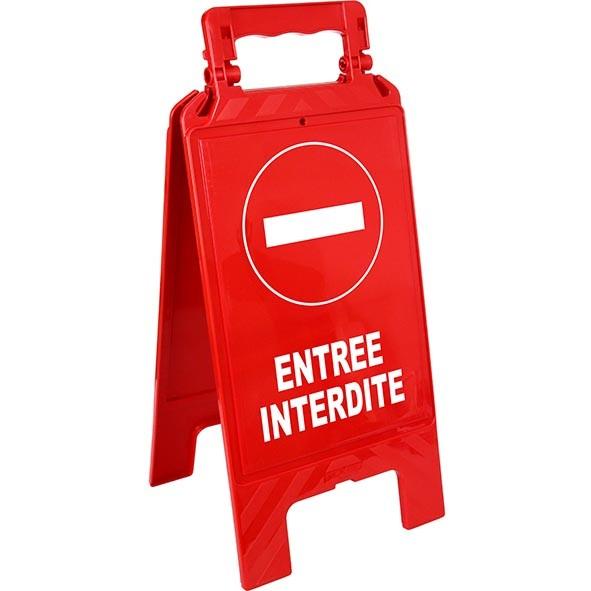 Chevalets rouge de signalisation d'interdictions avec crochets pour chaines - CHVLPPRG-NV01/IE_0