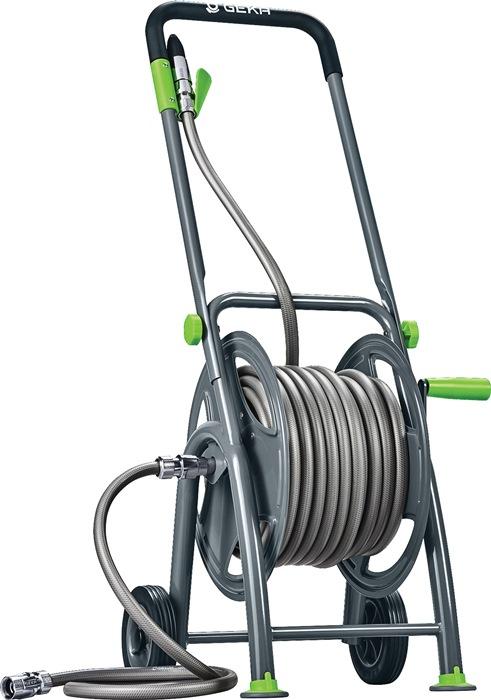 Dévidoir mobile pour tuyau GEKA plus P25SST - filetage raccord 20,95 mm (1/2 po) - Acier revêtu par poudre - Tuyau 25 m inclus_0