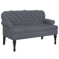 Décoshop26 - Banquette canapé avec dossier capitonné et accoudoirs 119,5 x 64,5 x 75 cm en velours gris DEC024647 - gris 3000254822554_0