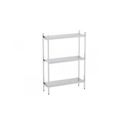 Distform Rayonnage en Acier Inoxydable Linéaires 1060 à 1990 mm 3 Niv P400 Acier inoxydable 1260x400x400x1800mm - 651637524591_0