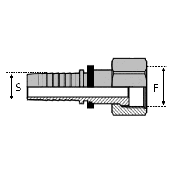 Femelle - Filetage UNF - Joint facial - Droit (DKORFS) - 5 , 5/16