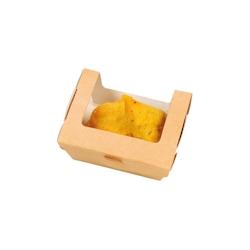 FHC - 250Pcs - Boite salade carton kraft brun à fenêtre - 100x80x40mm, 250ml - transparent en carton FHC210BOXS250_0