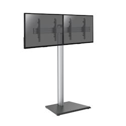 KIMEX Support sur pied pour 2 écrans TV 43'' - 49'' - Hauteur 175cm - A poser - gris 3700685416796_0