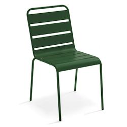 Oviala Business Chaise de jardin en métal vert forêt Oviala - vert acier 113893_0