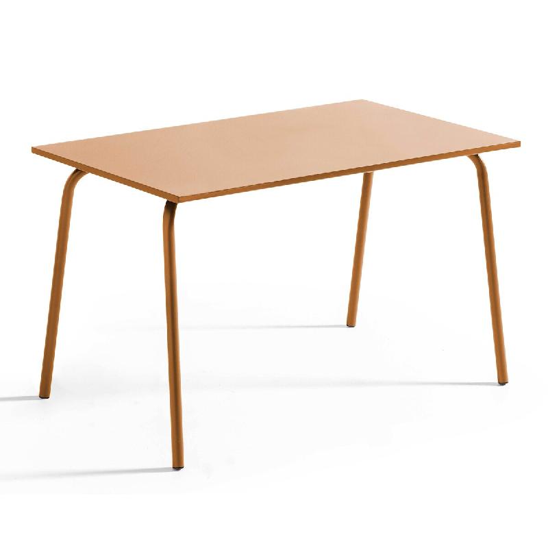 Oviala Business Table de jardin rectangulaire en métal caramel - marron acier 113933_0