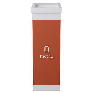 Paperflow Corbeille de tri sélectif pour le recyclage du métal 60L - Orange corps Blanc_0