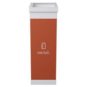 Paperflow Corbeille de tri sélectif pour le recyclage du métal 60 L - Orange corps Blanc_0
