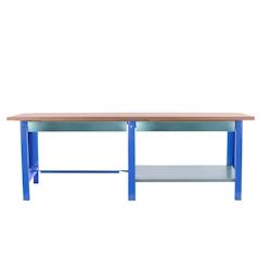 PROREGAL Etabli BUFFALO WOOD avec 2x Tiroir| HxLxP 86,5x260x75cm | Capacité de Charge 1000kg | Bleu - bleu métal PR_RS157-90_0