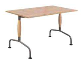 Table Luna Bois - 120 x 80 cm - Piètement à dégagement latéral - Hêtre massif finition Blueprotech_0