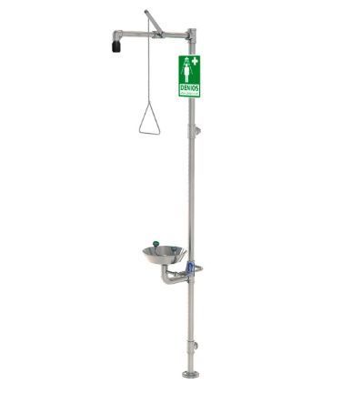 117468w - douche de sécurité corporelle et lave-yeux g 1991, en inox, vasque inox_0