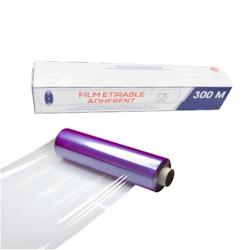 6 Rouleaux de Film Étirable Alimentaire Transparent 30cm x 300m avec ZIPCUT en Boîte Distributrice - D-Work - PVC sans phtalates ni BPA_0