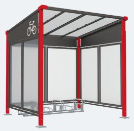 Abri vélos classique et moderne - MILAN - dimensions 2520x2881x2434 mm - structure en acier avec toiture en polycarbonate_0