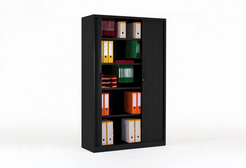 Armoire haute à Rideaux Coulissants 198 x 120 cm - anthracite_0