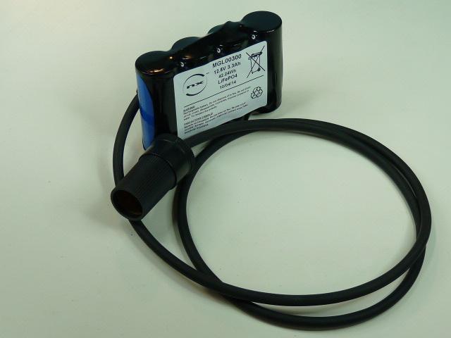 Batterie industrielle Li-Ion 4x 26650 4S1P ST1 - 12.8V 3.3Ah - Connecteur allume-cigare - Marque NX_0