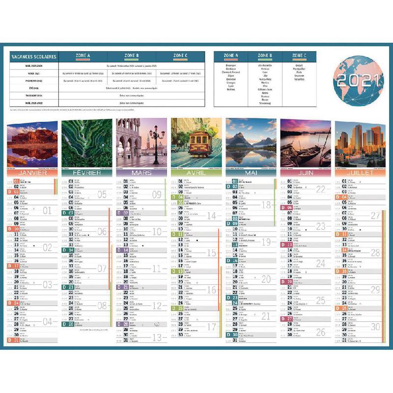 Lecas Calendrier éphéméride sur plaque - feuilles détachables - 2024