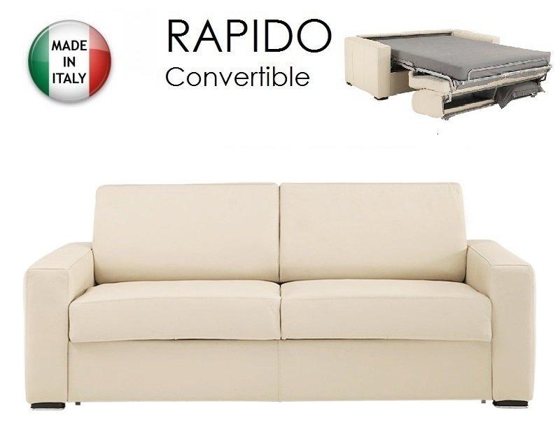 Canapé convertible express Dreamer 160 cm - Matelas 16 cm en mousse polyuréthane visco-élastique - Beige_0