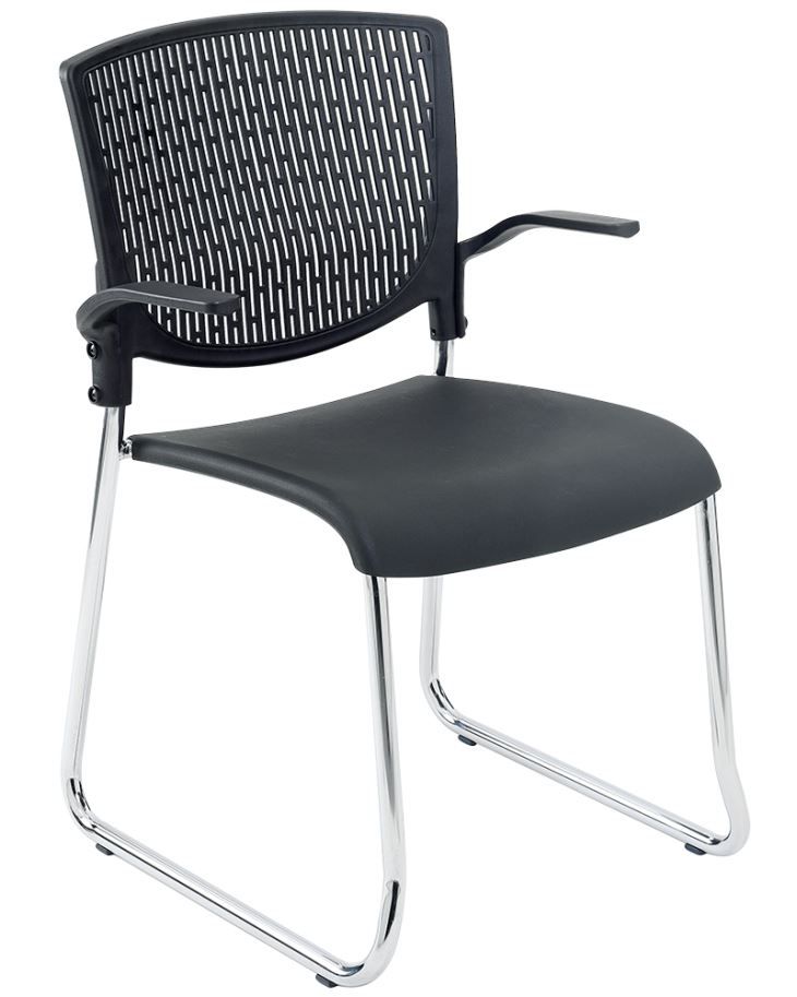 CH-2113AC - Chaises empilables en plastique avec bras - Dimensions : L 545 x P 565 x H 830 mm - Design polyvalent_0
