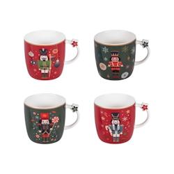 Coffret de 4 mugs Merry 36 cl -  Décoré Rond Porcelaine Table Passion 12.5x9 cm - multicolore porcelaine 3106232313356_0