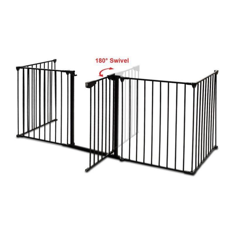 Costway Porte De Securite Pour Bebe Barriere De Securite Pour Enfant Animaux 5 Pans 300x75cm Grille De Protection Cheminee Pare Feu De Cheminee Noir Comparer Les Prix De Costway Porte De Securite Pour
