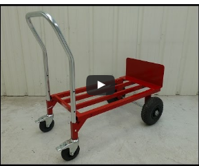 Diable chariot transformable 300 kg - robuste en acier peint - roues pneumatiques et pivotantes avec frein - fabrication française_0