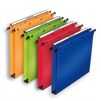 DOSSIERS SUSPENDUS L'OBLIQUE EN POLYPRO - POUR TIROIR - FOND 30 MM - COLORIS ASSORTIS - BOITE DE 10