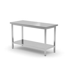 Hendi Table de travail Kitchen Line avec fond 1400x600x850mm - inox 811535_0