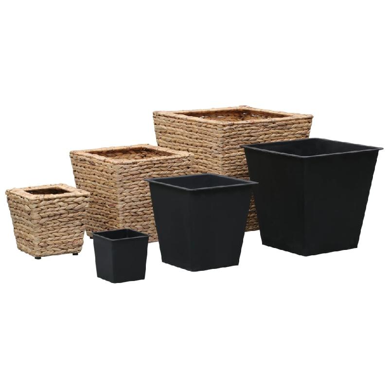 Jardinière lit surélevé 3 pièces en jacinthe d'eau - Plantes et fleurs - Cadre en acier robuste et pots en plastique amovibles 02_0001339_0