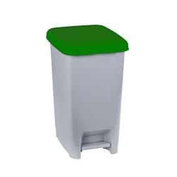 Medial International Slim Poubelles à pédale avec couvercle coloré Polypropylène Gris-Vert 60 lt - 909978_0