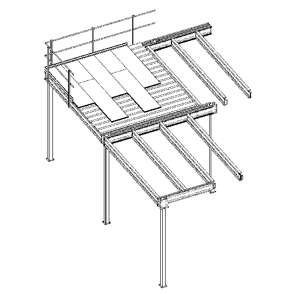 Plate-forme - Mezzanine industrielle démontable et réutilisable pour l'optimisation des surfaces des ateliers ou entrepôts_0