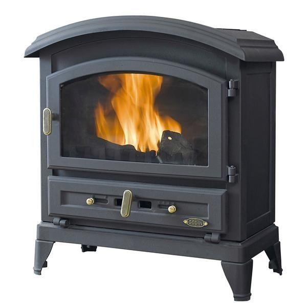 Poêle à bois canadien - Fonte anthracite - 9 kW - Grand cendrier indépendant - Norme NF EN 13240_0
