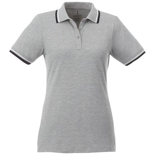 Polo tipping manches courtes femme Fairfield 38103965 - Col et poignets en tricot plat, maille piquée 100% coton_0