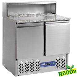 Table de préparation frigorifique 2 portes gn 1/1  240 lit  structure réfrigérée 5x gn1/6-150 mm    sr2/r6_0