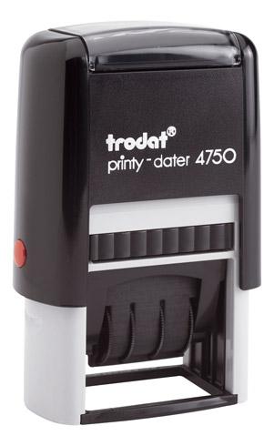 TAMPON DATEUR PERSONNALISABLE TRODAT PRINTY 4750 EMPREINTE BICOLORE - 2 LIGNES + DATE