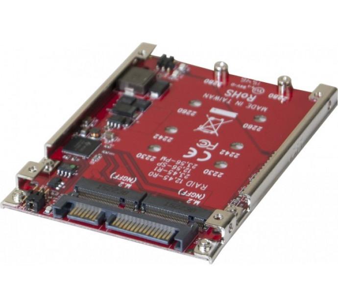 Adaptateur RAID 2x M.2 NGFF SSD vers SATA 2,5'' - Format 2,5'' avec fonctions RAID matériel_0