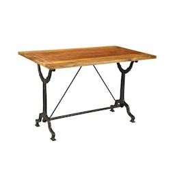 Anticline Créations Table bistro bois ciré, L120 X P70 XH70, épaisseur plateau 2.5 cm - marron CD862_0