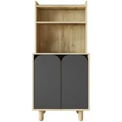 Buffet haut en aggloméré Parma anthracite et chêne Hanah Home - 8684284023768_0