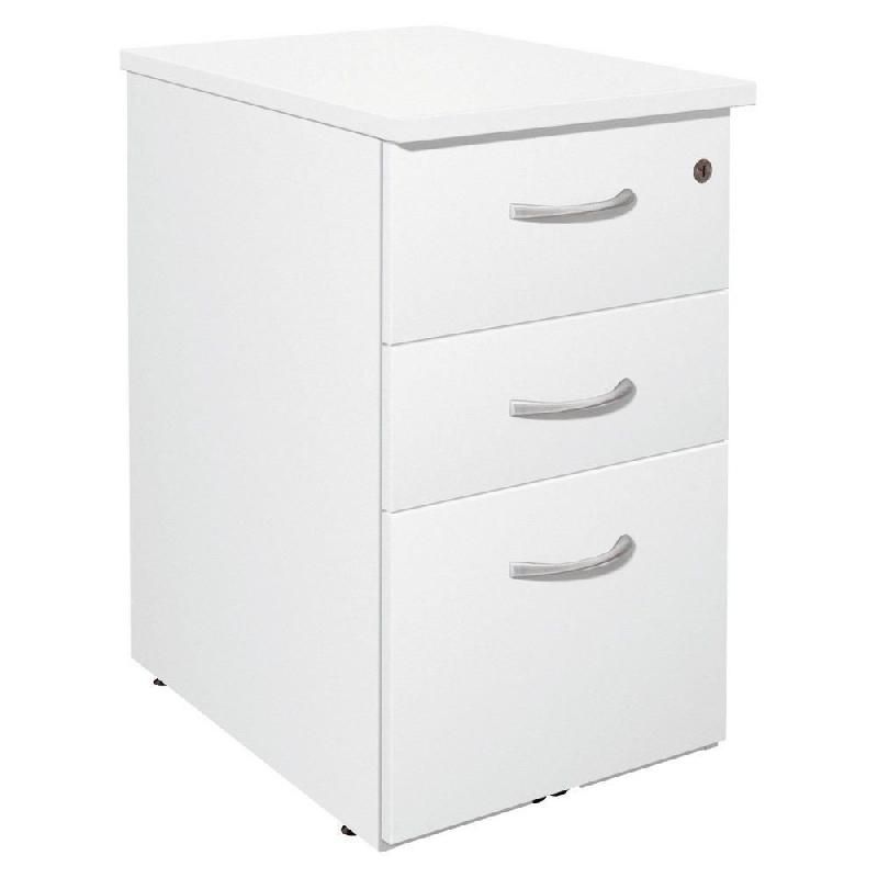 CAISSON MÉLAMINÉ NF ENVIRONNEMENT HAUTEUR BUREAU BLANC - H.72 X L. 42 X P. 80 CM