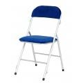 Chaise pliante Louisa - non feu M2 - assise rembourrée en flanelle - piétement métallique finition vieil or ou gris métallisé_0